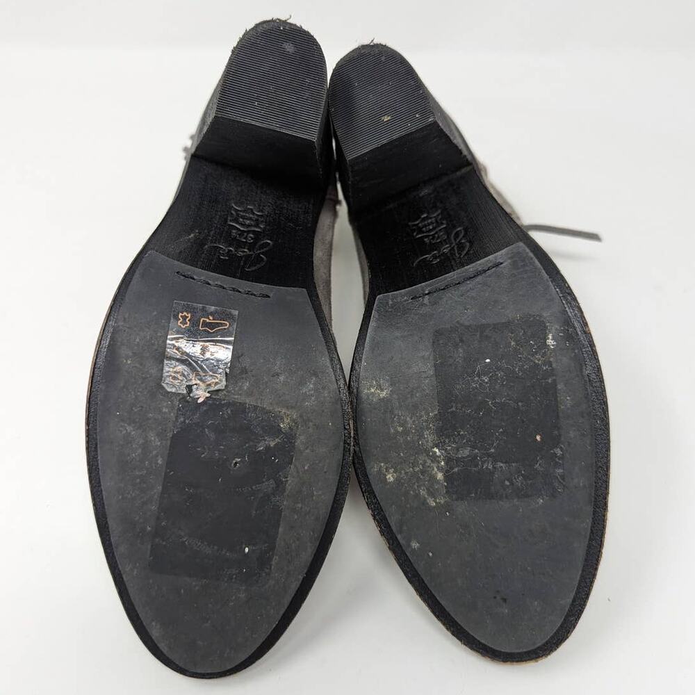 Joie Suede Fringe Ankle Booties Gray Size 37.5 - Picture 4 of 14